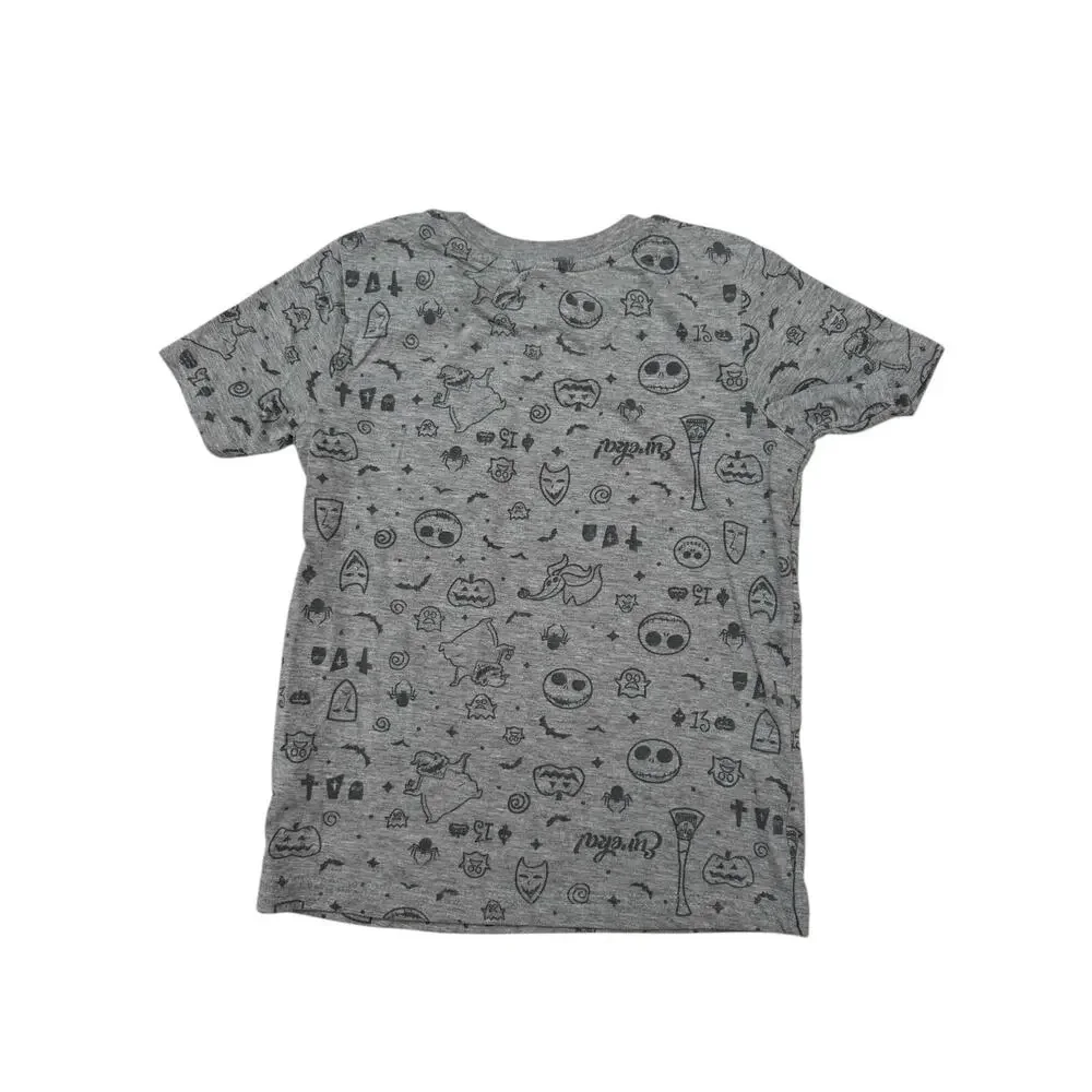 DISNEY Nightmare Before Christmas Jack Skellington Head Gray Tee Size 8 Kids